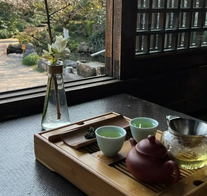 永福寺福泉茶院窗边龙井茶具