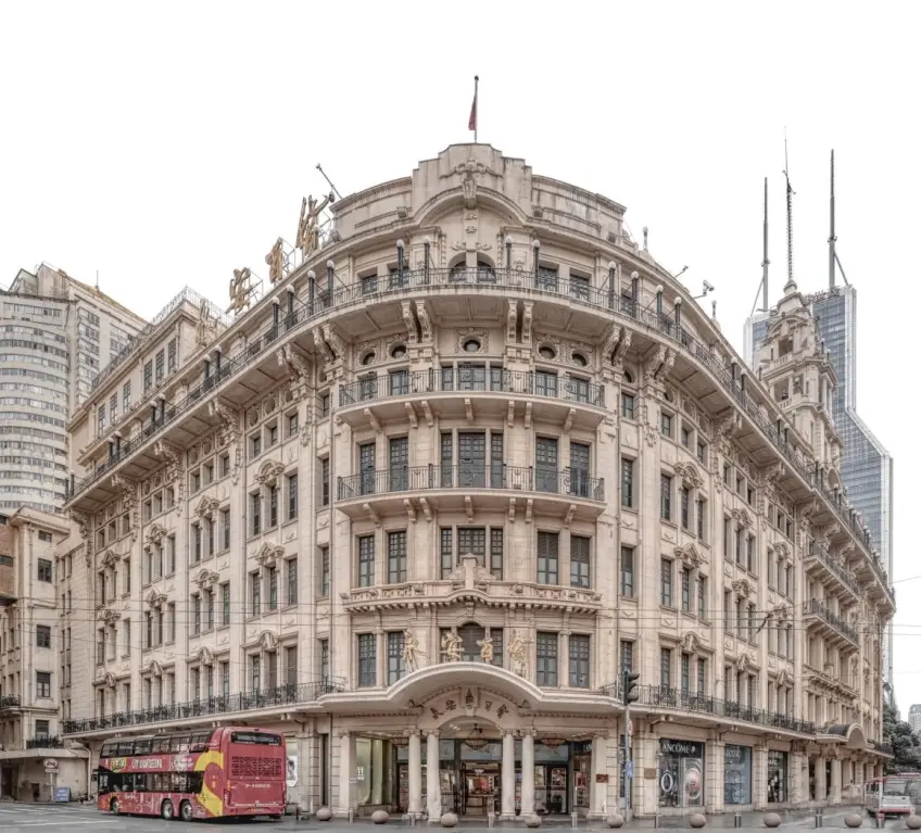 南京路先施公司旧址弧形百货建筑立面