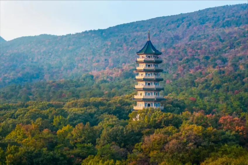靈谷塔多層簷角與塔身近景