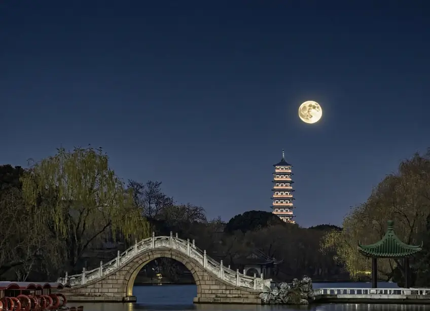 瘦西湖二十四桥月夜横图