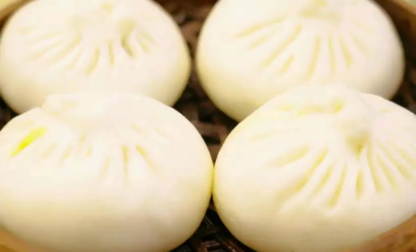大明寺素食坊竹笼素包子特写