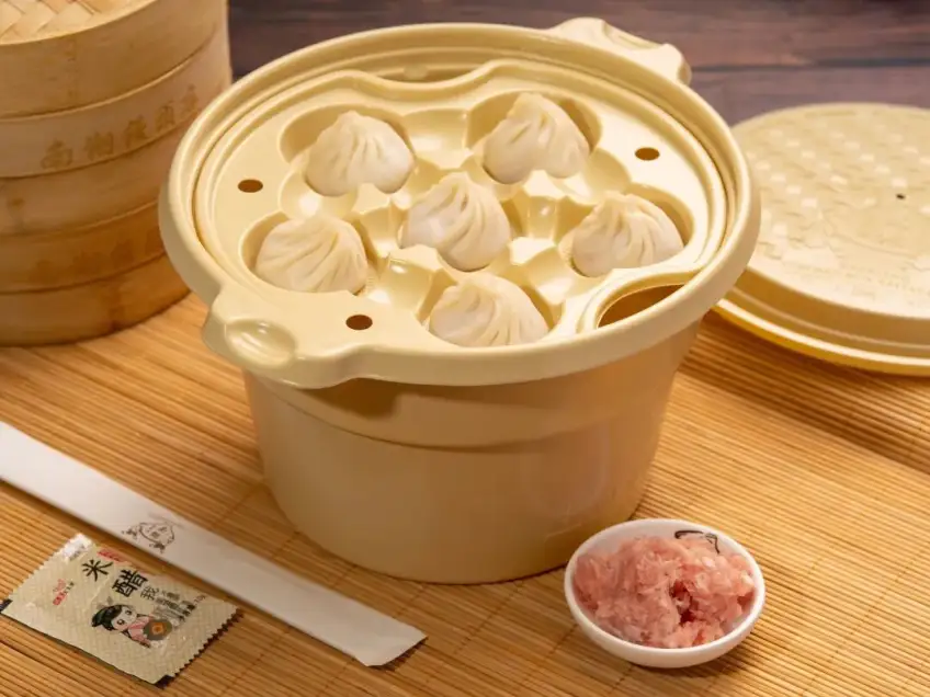 南翔小笼塑料蒸锅即食产品照
