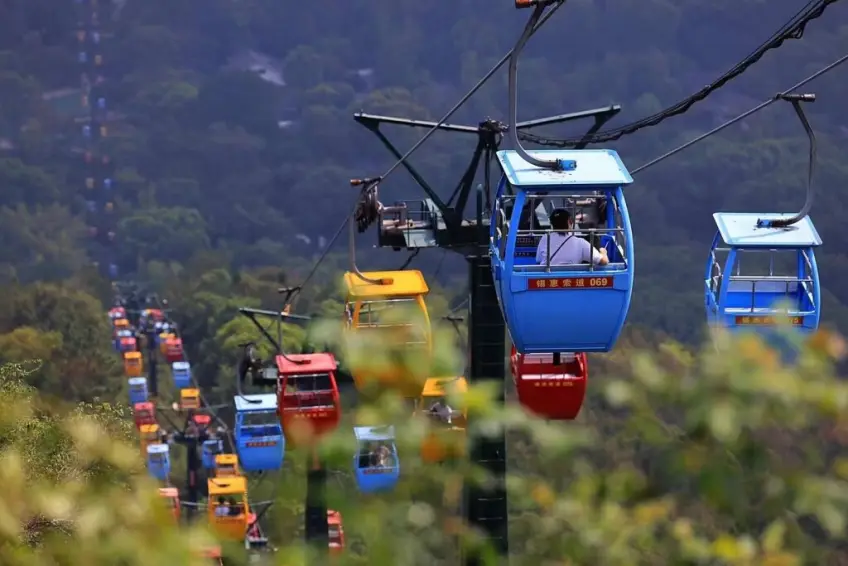錫惠索道彩車登山近景