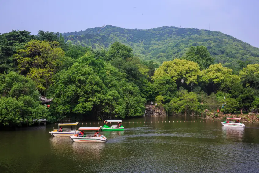映山湖遊船與惠山索道景