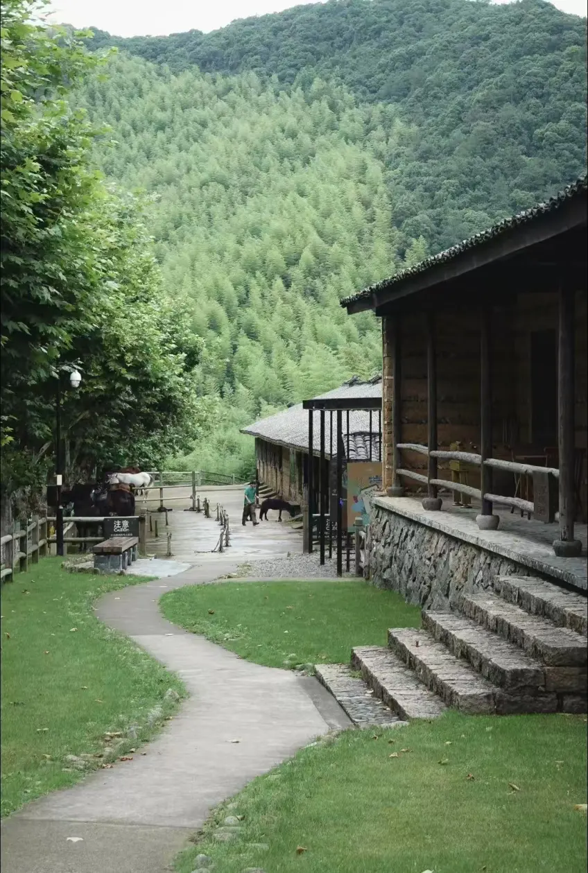 裸心谷石廊马场与竹海山脚示意