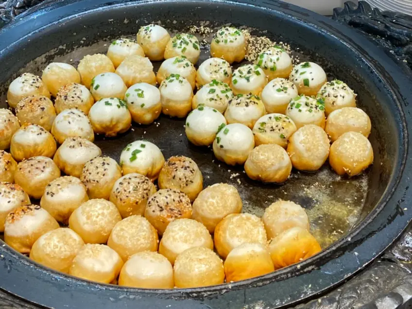 苏州生煎包底部焦香特写