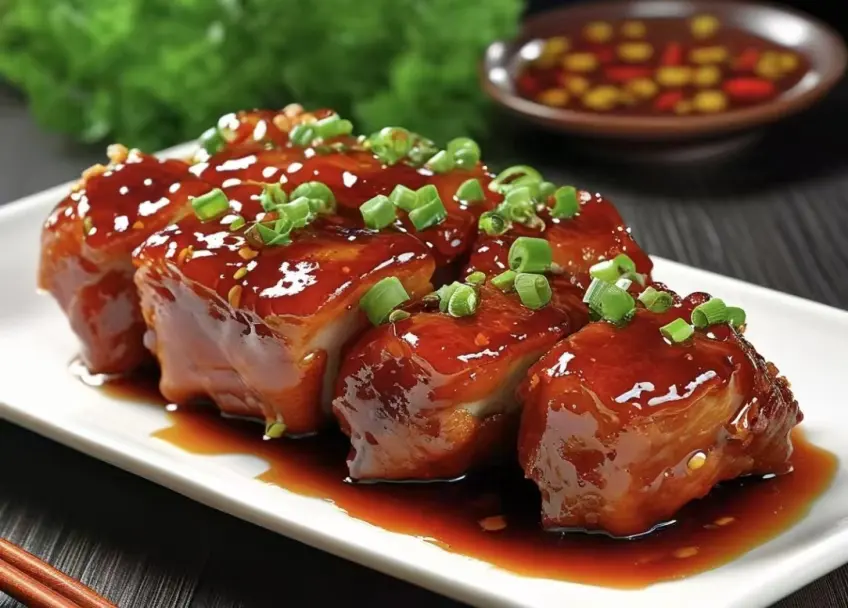 無錫醬排骨菜餚特寫