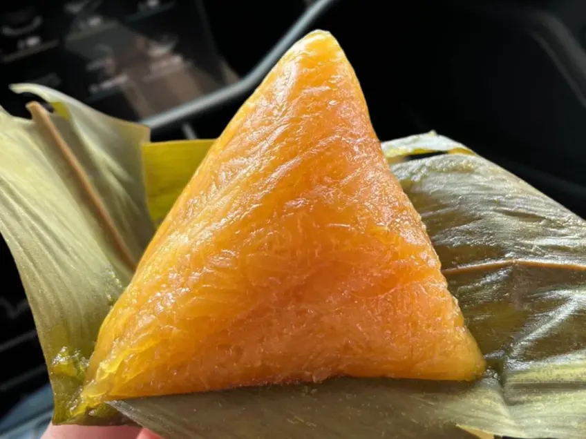 周妈妈灰汤粽剖面