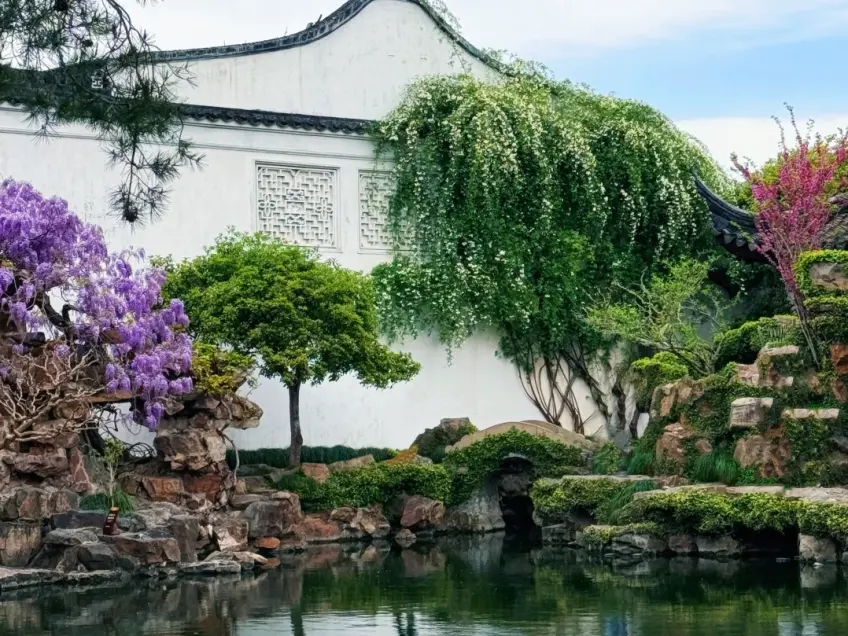 网师园水院亭台精致一角