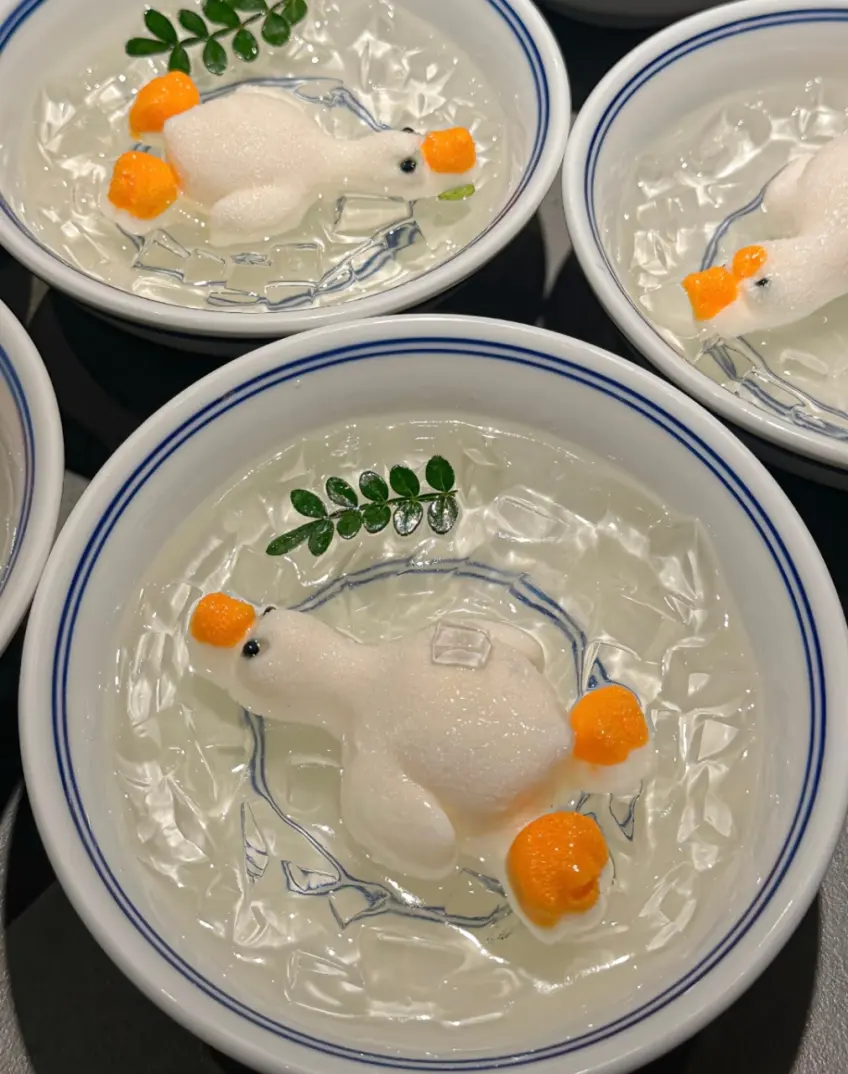 木莲冻造型白鸭冷甜品碗装
