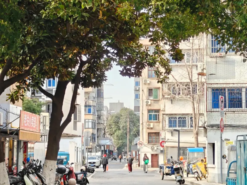 月河附近居民区街巷景