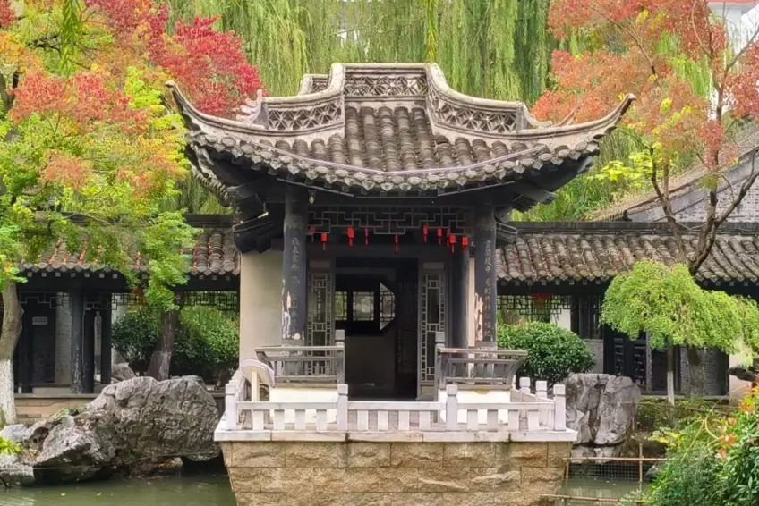 河下古鎮木亭石橋與秋葉池水