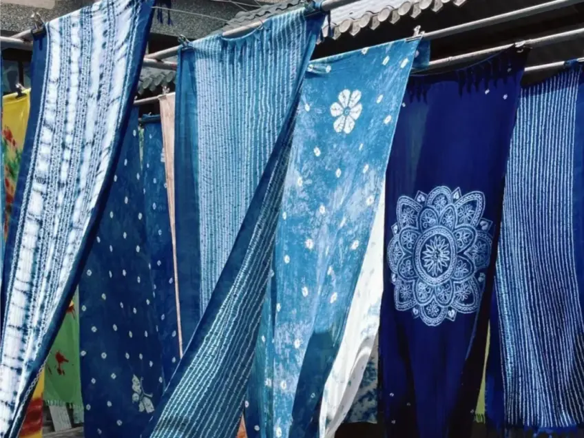 月河蓝印花布印染作坊外门面
