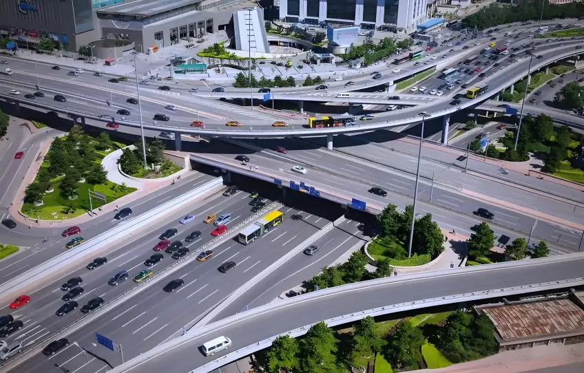 市區主幹道車流與交通景象