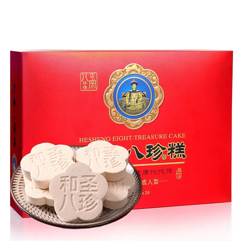 和聖八珍糕梅花形糕點與紅禮盒