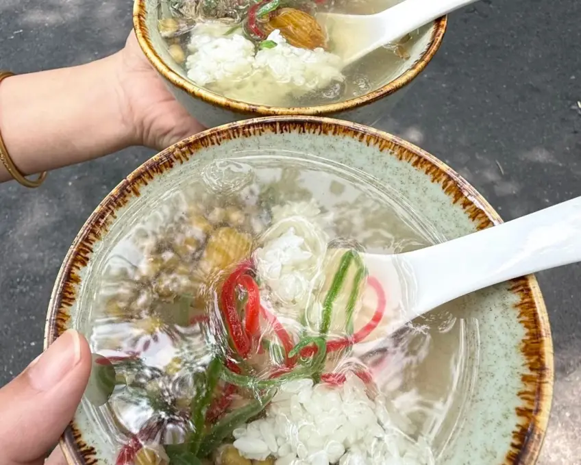 無錫本地綠豆湯碗裝特寫