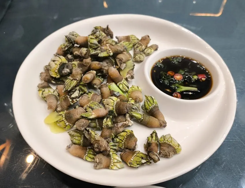 橫圖鵝頸藤壺爪狀殼配蘸料