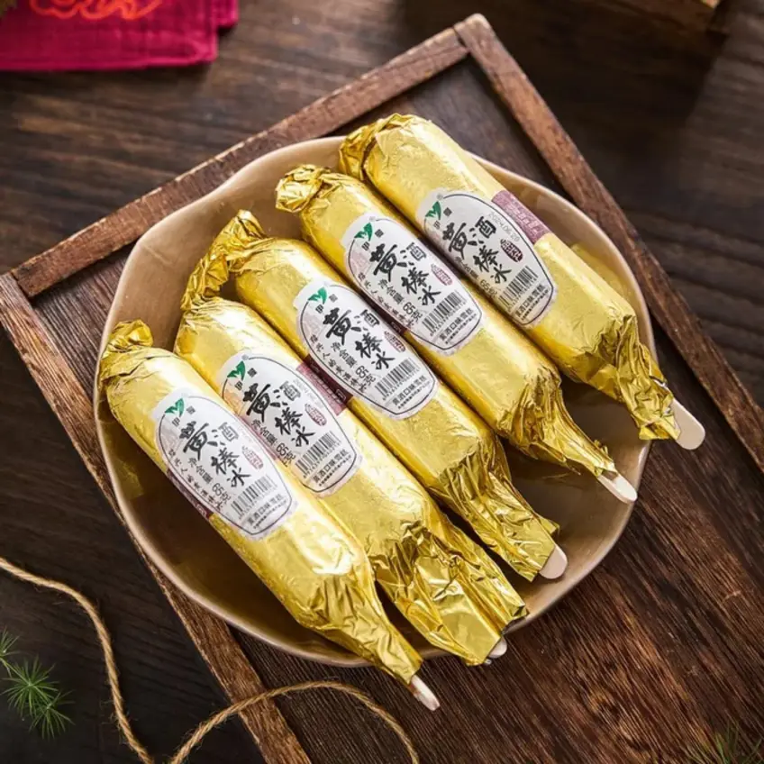金箔包裝紹興黃酒棒冰特寫