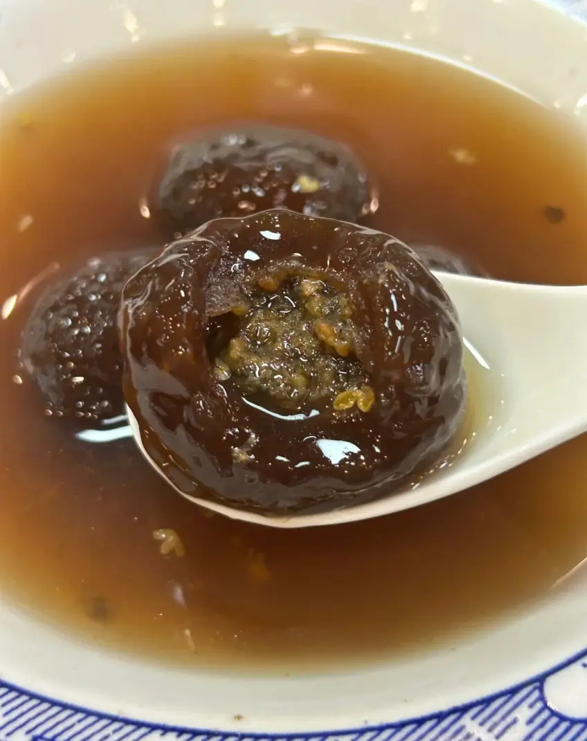 粗茶淡飯桂花藕粉圓透明外皮
